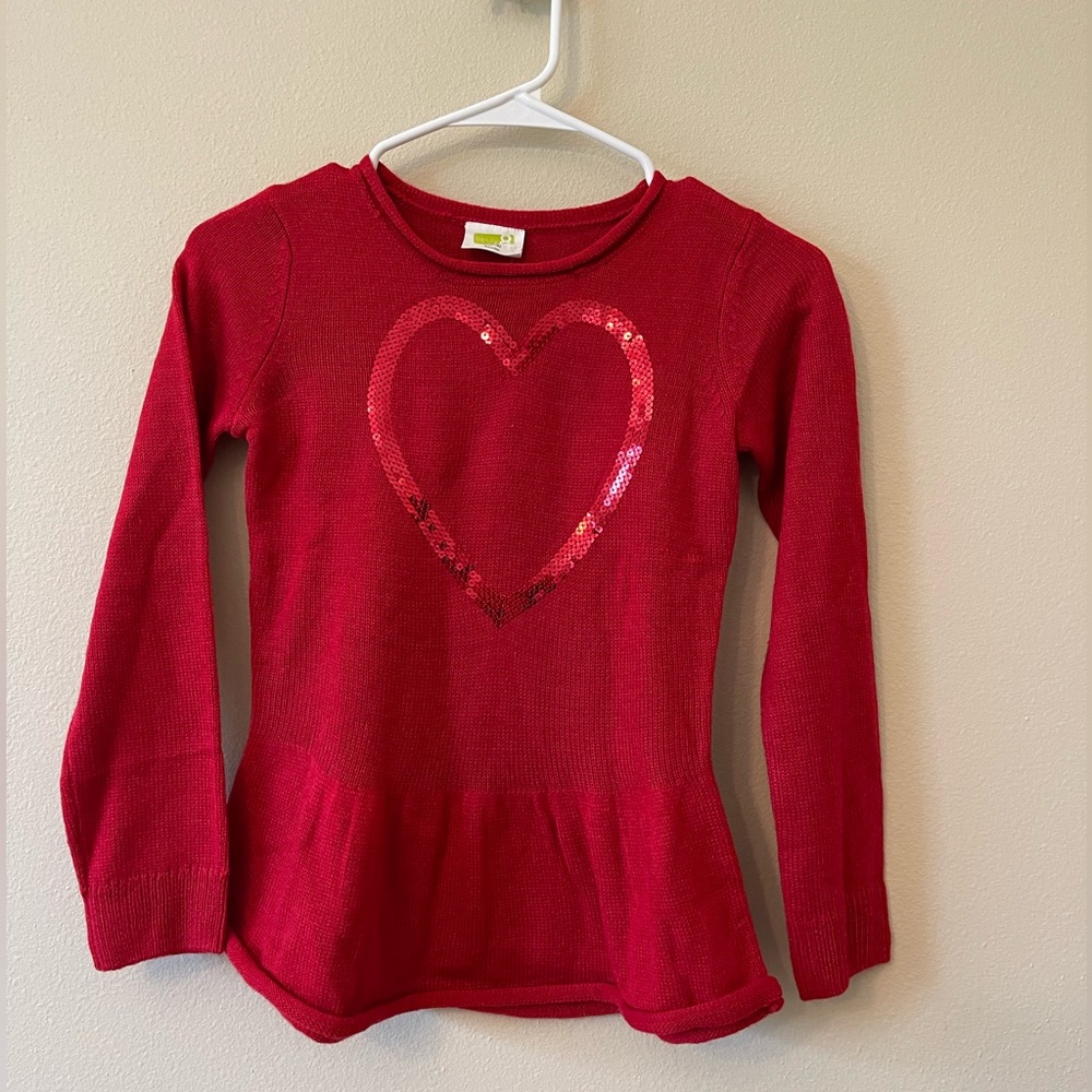 Crazy 8 red heart sweater